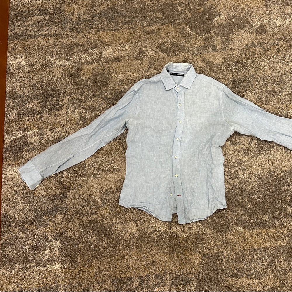 Ralph Lauren Purple Label linen sports shirt Men's Medium, slim fit.